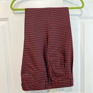 kate spade Avery ankle crop pant in black and red diamond print